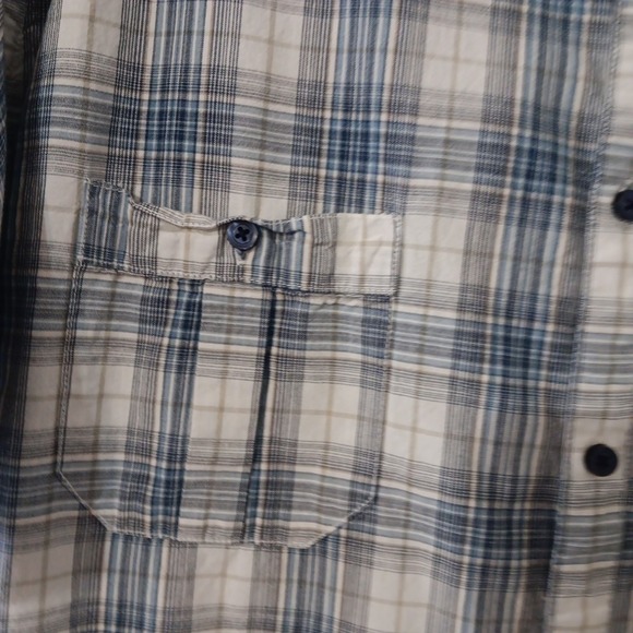 J. Ferrar‎ Shirt Men 2XL Tall Blue Short Sleeve Button Up Cotton - Picture 6 of 13
